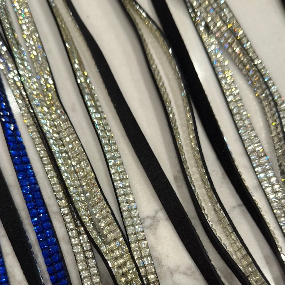Sparkling Lanyard Set in Blue and Silver